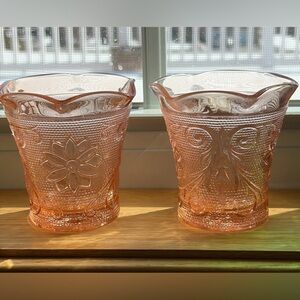 Vintage Tiara Indiana Glass Pink Sandwich Glass Votives
